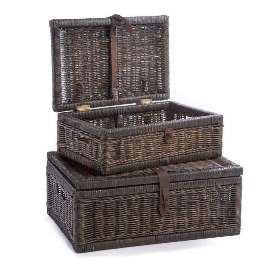 Textured Covered Woven Storage Basket