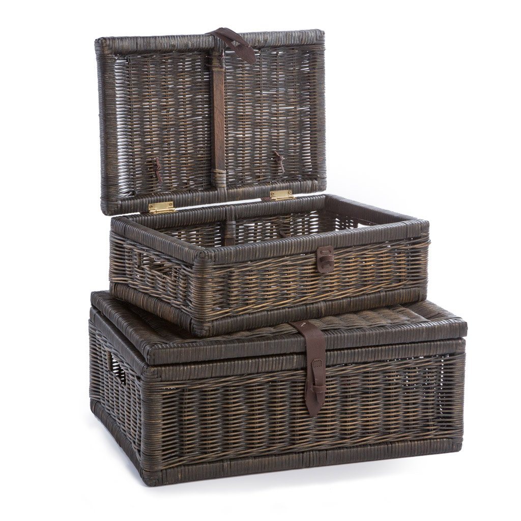 Textured Covered Woven Storage Basket