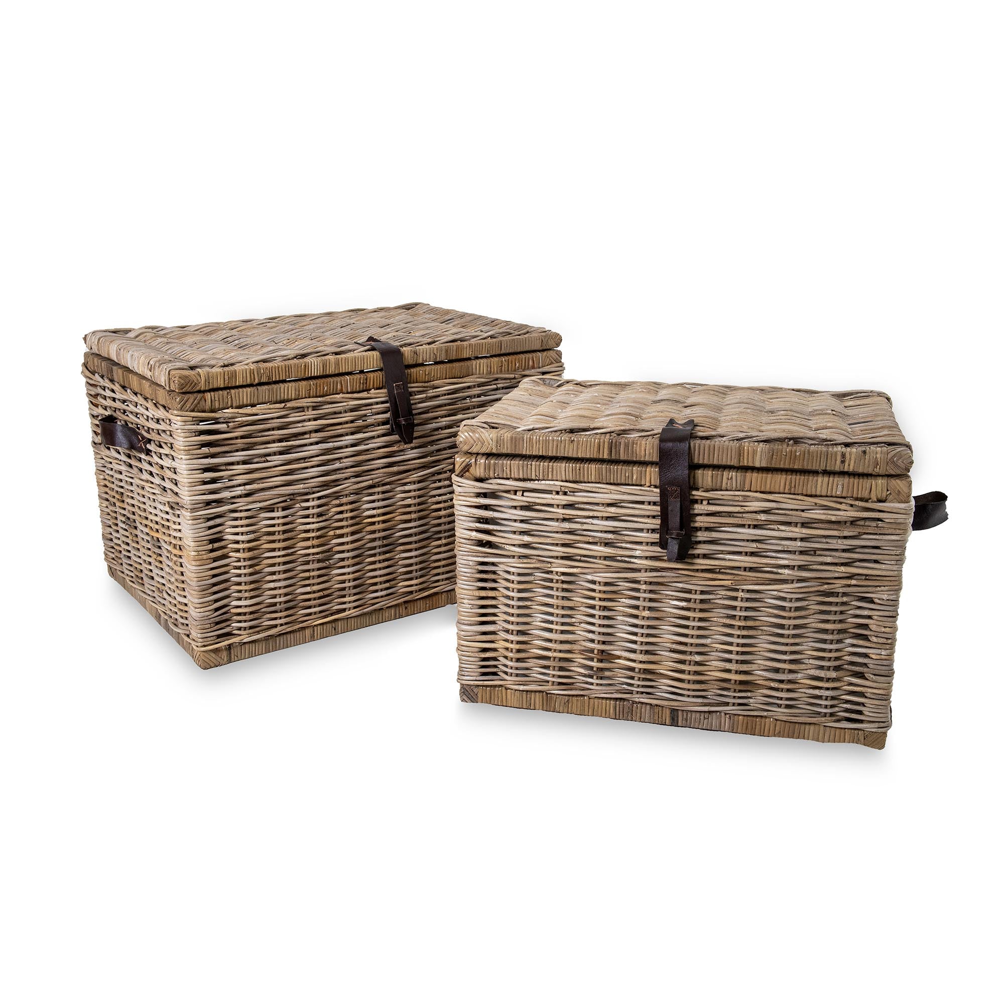 Deep Natural Wicker Storage Trunk with Practical Detail - Image 5