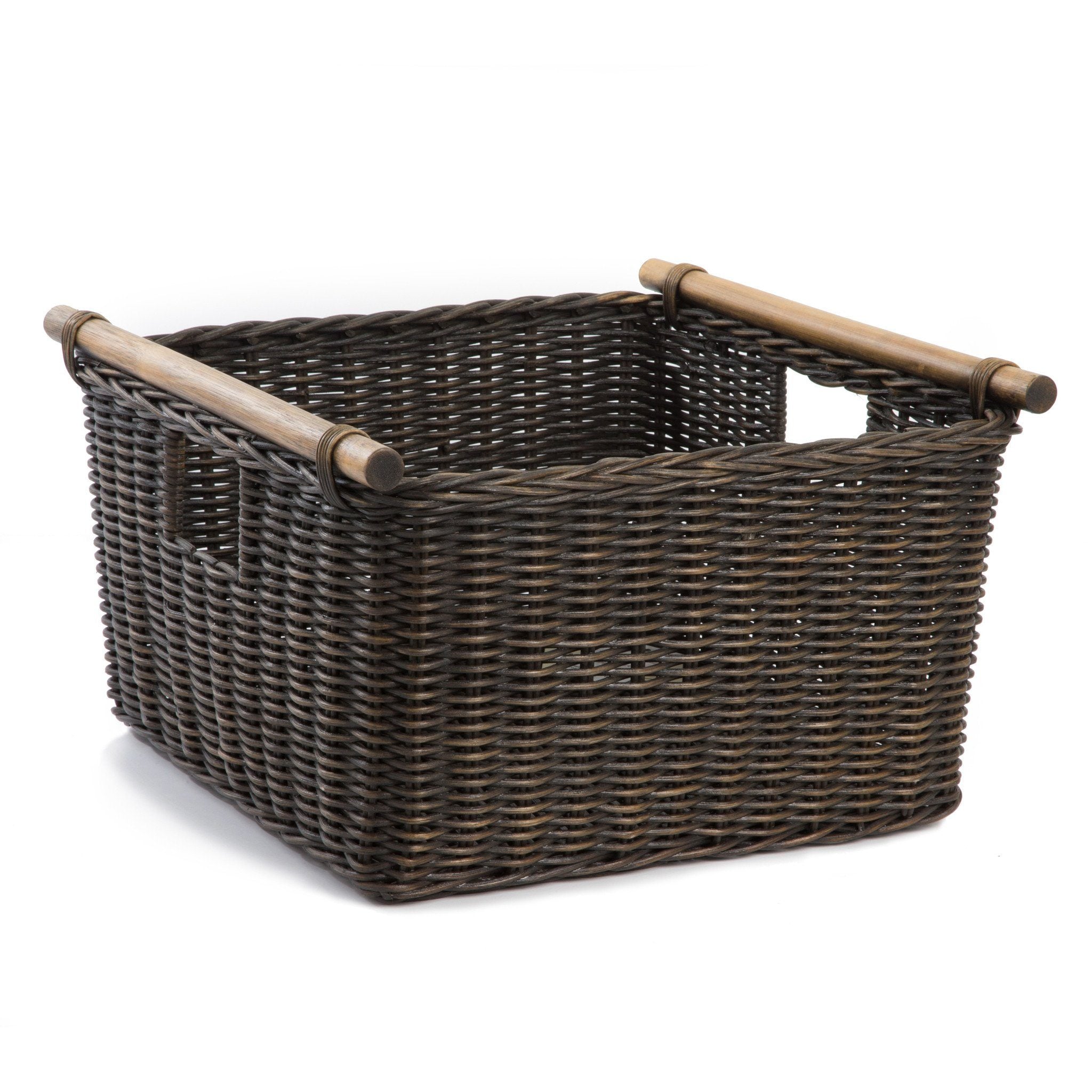 Deep Pole Handle Woven Storage Basket with Practical Detail - Image 3