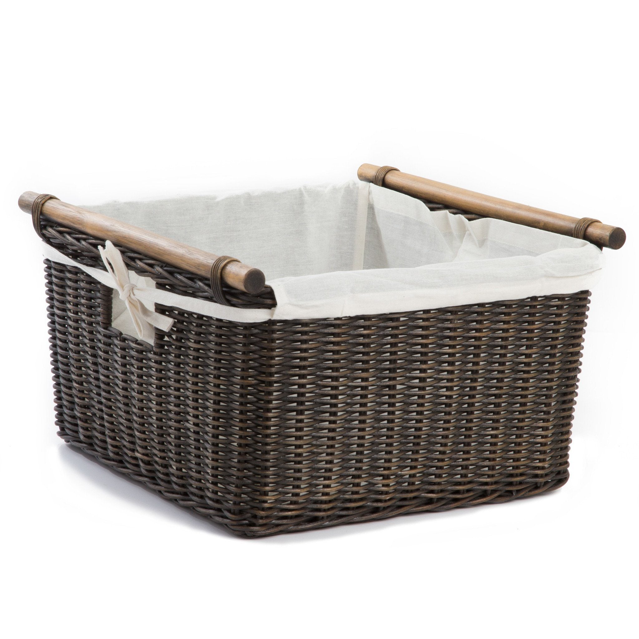 Deep Pole Handle Woven Storage Basket with Practical Detail - Image 2