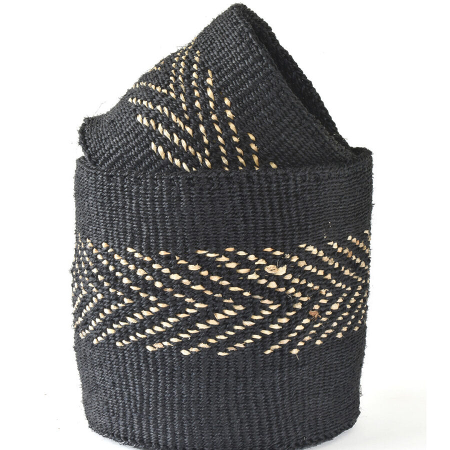 2-Piece Small Arrow Banana Fiber and Sisal Baskets