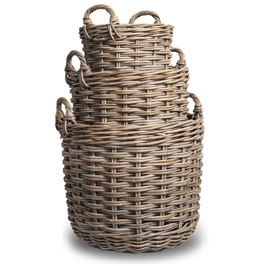 Natural Round Storage Tote Basket