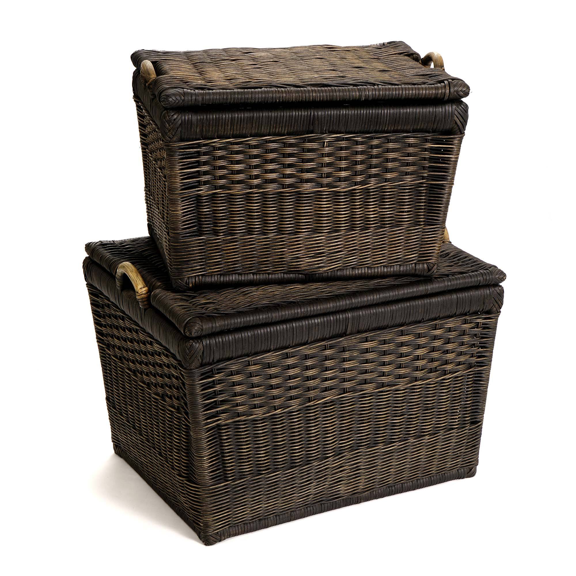 Lift-off Lid Woven Storage Basket for Everyday Storage