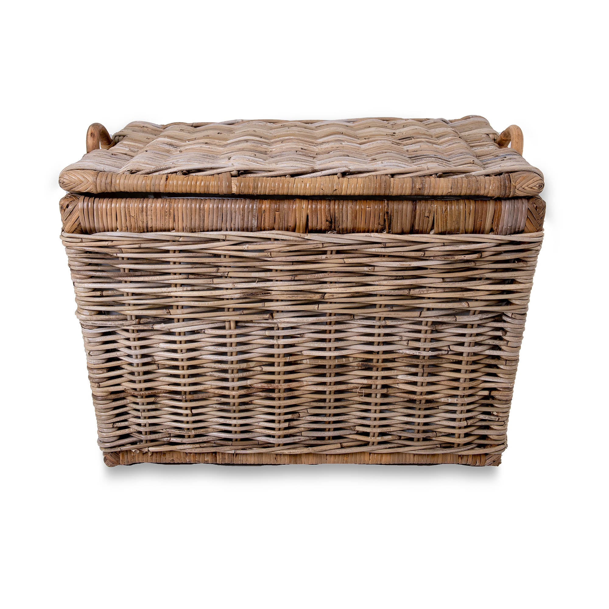 Handwoven Lift-off Lid Natural Woven Storage Basket - Image 6