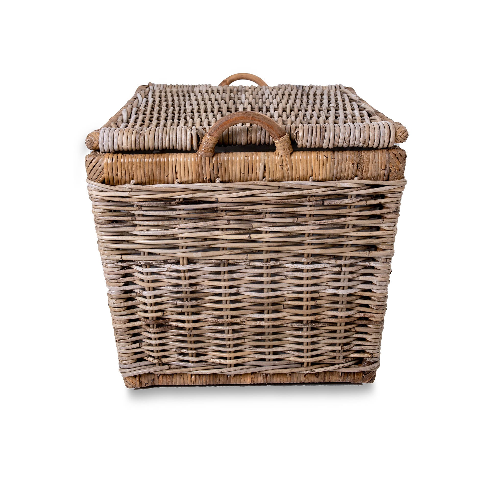 Handwoven Lift-off Lid Natural Woven Storage Basket - Image 5