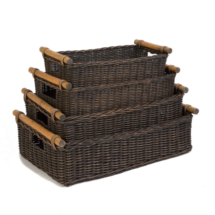 Everyday Low Pole Handle Woven Storage Basket