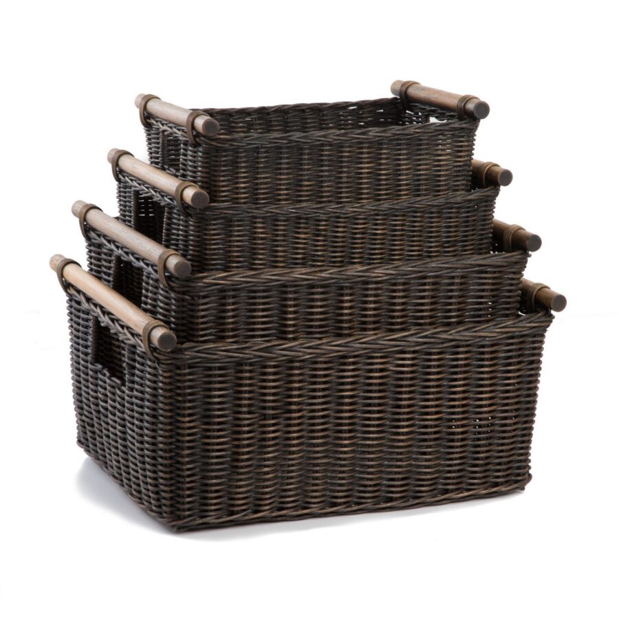Pole Handle Woven Storage Basket for Everyday Storage