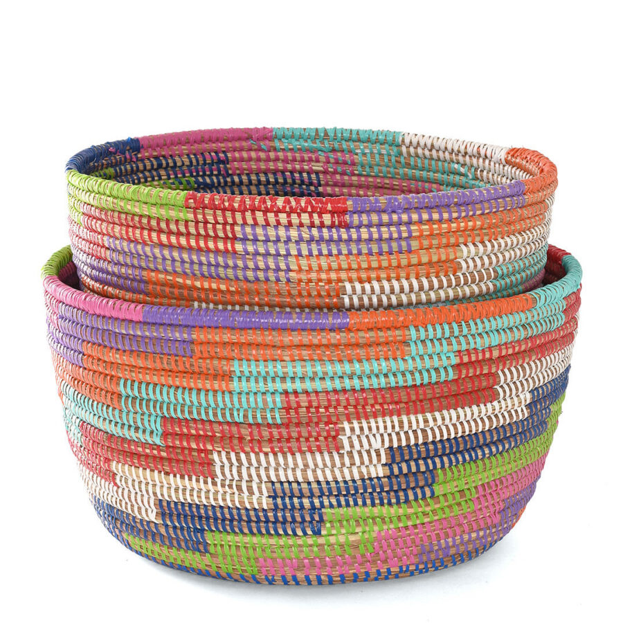 2-Piece Colorful Stairwell Nesting Baskets