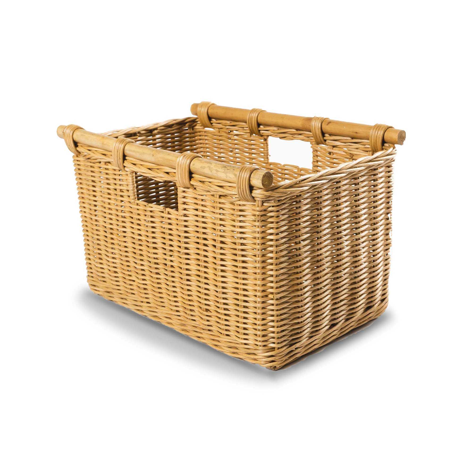 Tall Narrow Woven Storage Basket with Practical Detail - Image 7