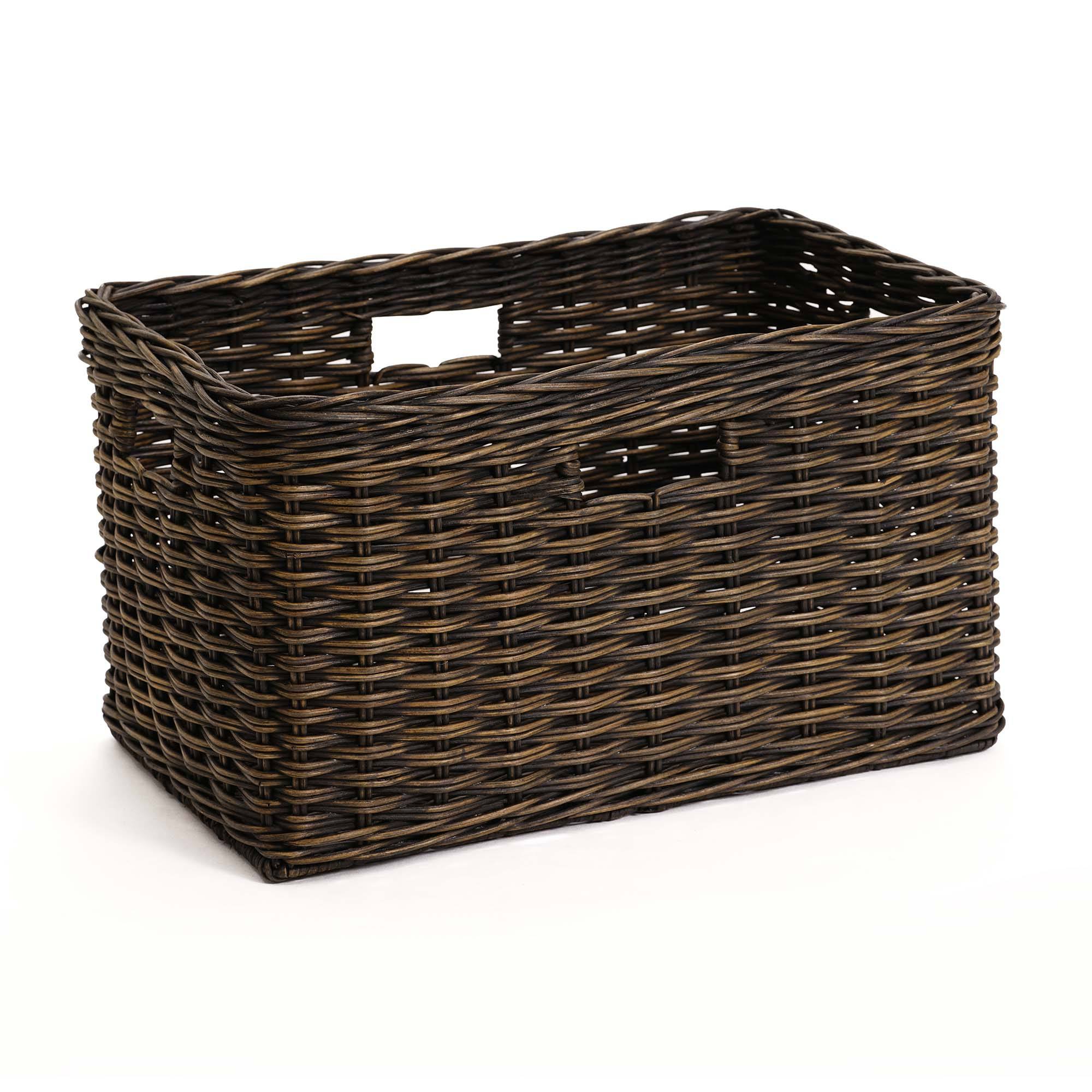 Handwoven Tall Rectangular Woven Storage Basket - Image 13