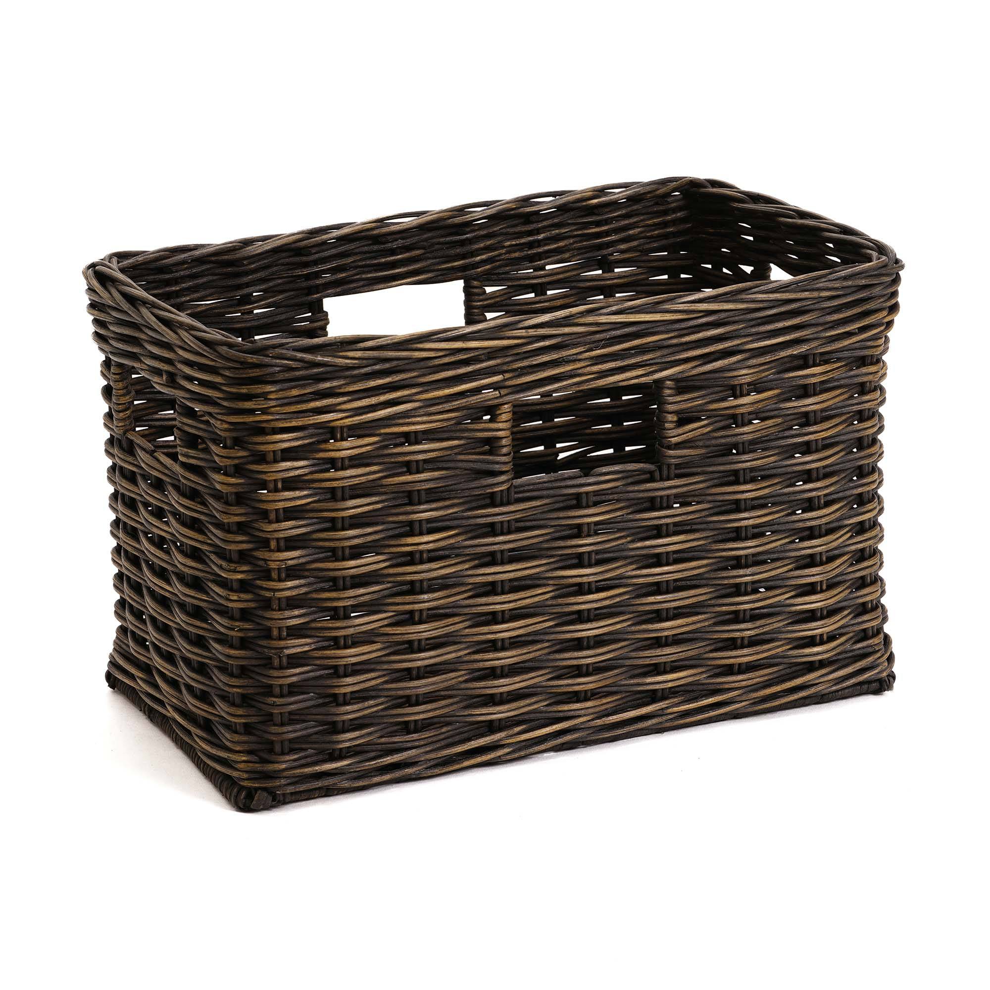 Handwoven Tall Rectangular Woven Storage Basket - Image 14