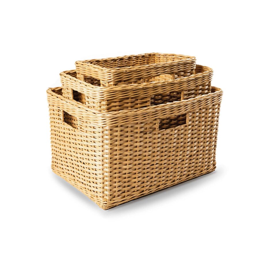 Handwoven Tall Rectangular Woven Storage Basket