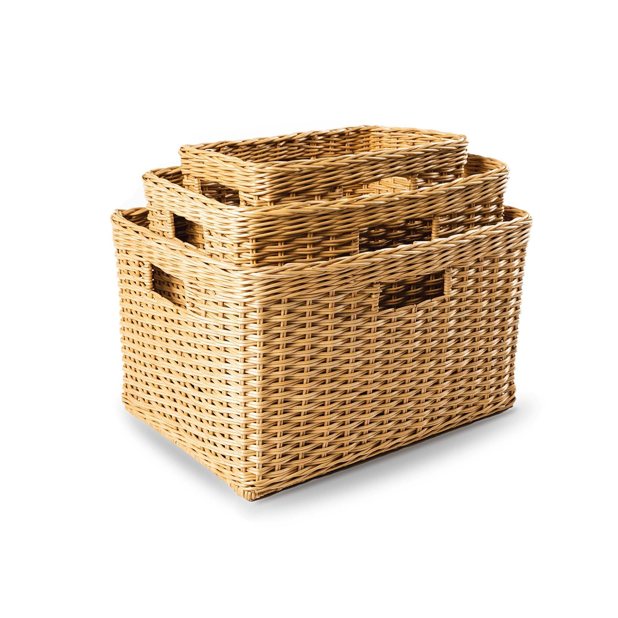 Handwoven Tall Rectangular Woven Storage Basket