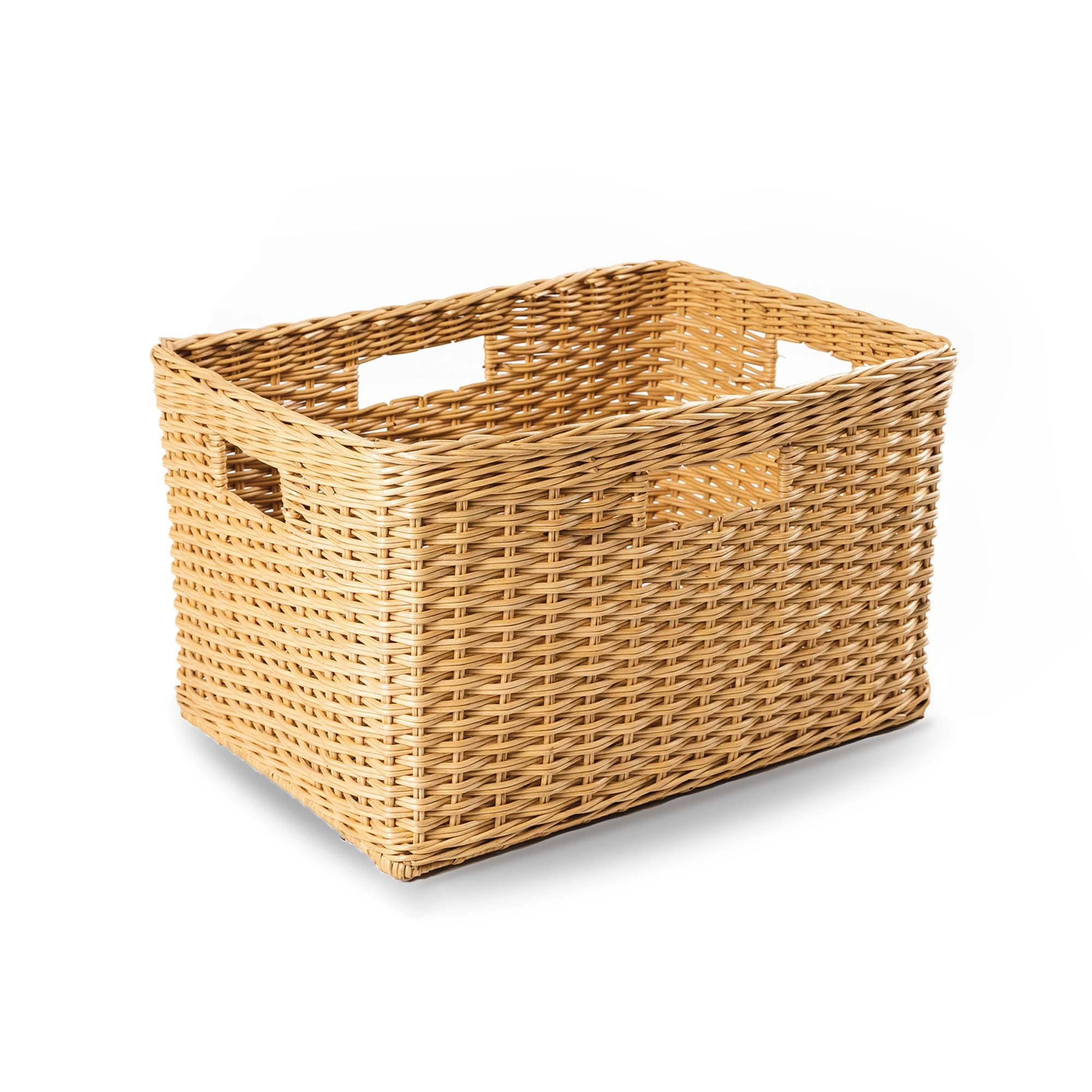 Handwoven Tall Rectangular Woven Storage Basket - Image 5