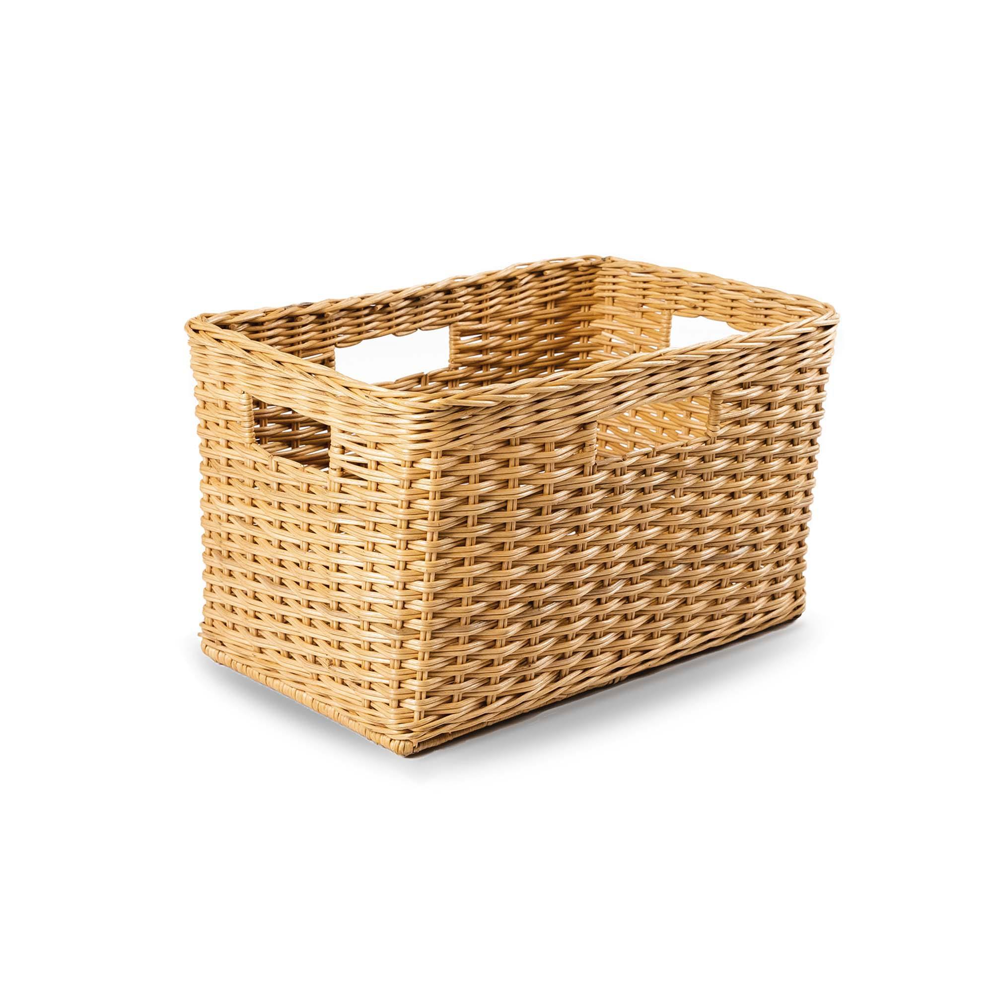 Handwoven Tall Rectangular Woven Storage Basket - Image 6