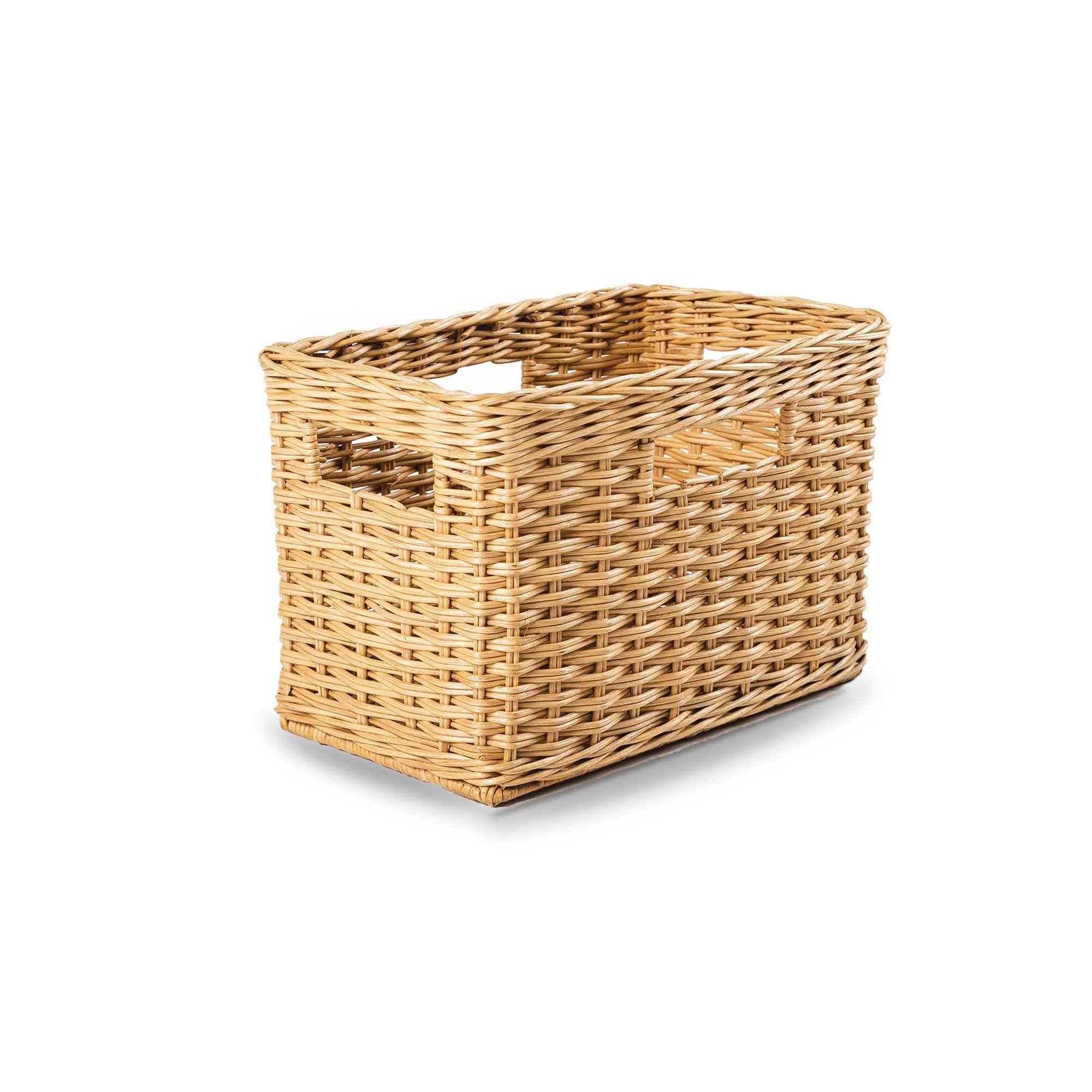 Handwoven Tall Rectangular Woven Storage Basket - Image 7