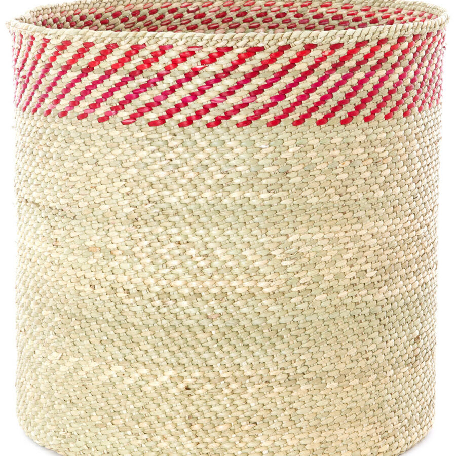 Berry & Natural Woven Grass Baskets