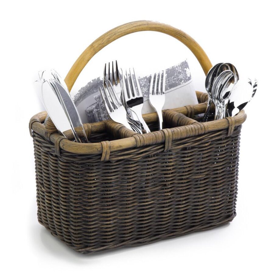 Handwoven Wicker Utensil Caddy